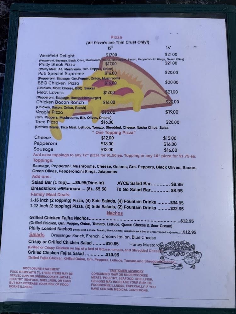 Westfield Pub Menu image 3